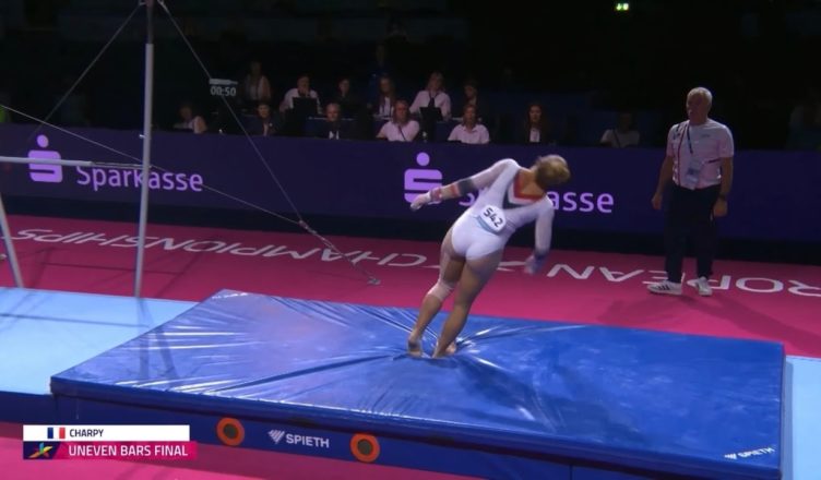 Gymnast Lorette Charpy Collapses After Shocking Injury Moments After Nailing Her Final Routine!. Watch video in comments below