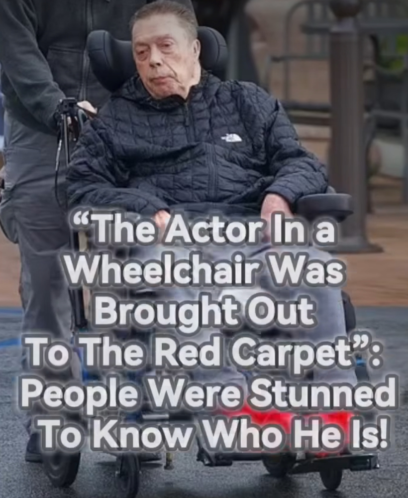 The Actor in a wheelchair was brought out to the Red Carpet